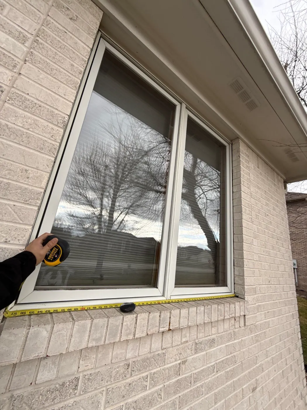 Frame and seal detail on a Knightstown window job